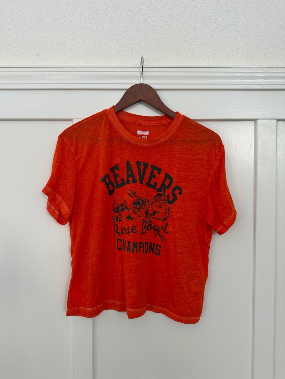 OSU Beavers Vintage style Orange Graphic T Sz S